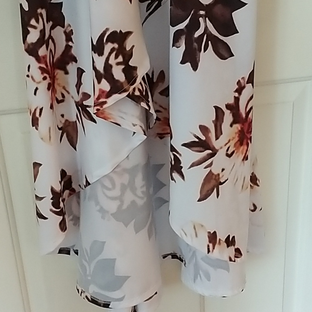 White Floral High Low Fit & Flare Maxi Dress XL - Picture 4 of 11